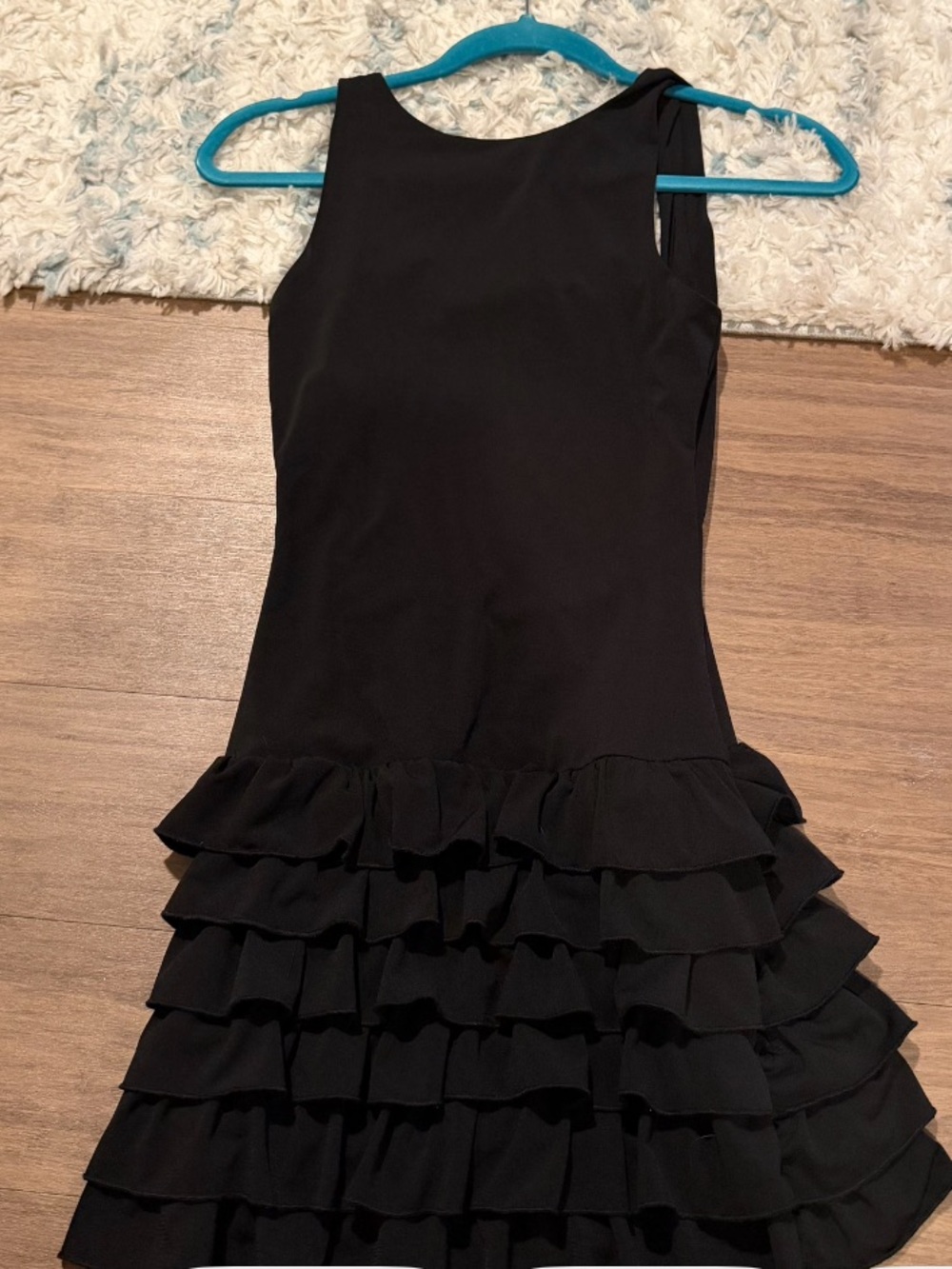 Black Ruffle Hem Dress